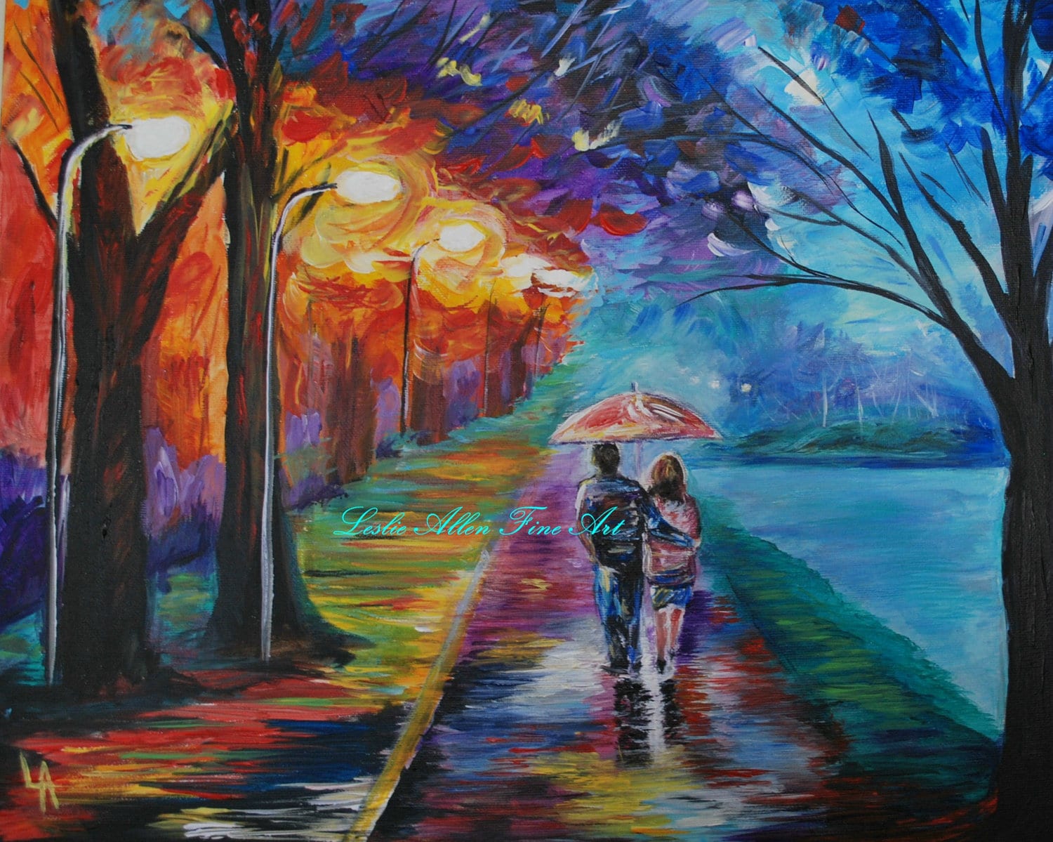 Couple in Love Couples ART PRINT GICLEE Loving Couple Walking