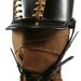 STEAMPUNK LEATHER SHAKO hat black leather polished and blackened brass custom design