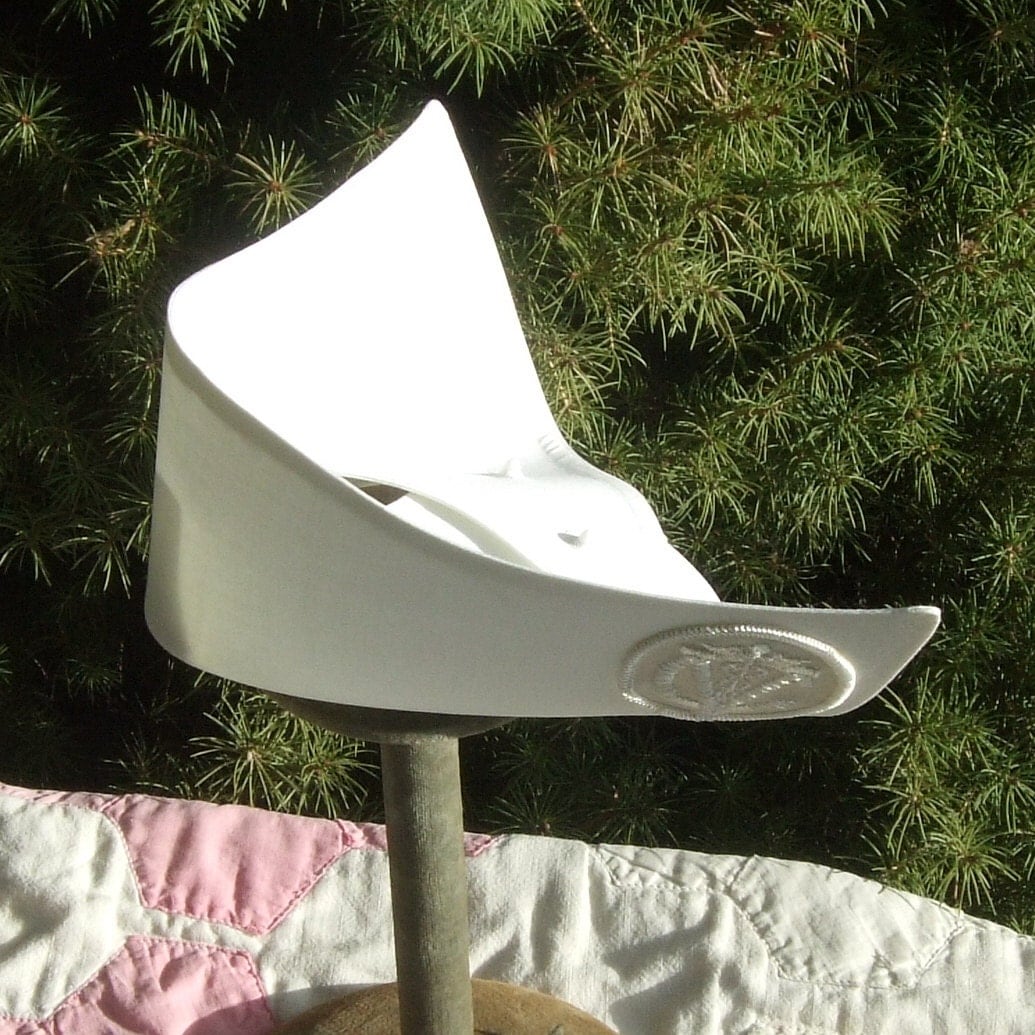Vintage NURSE Hat by KAYS Caps Stiff White with PATCH