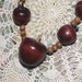 Wooden Bead Apple Necklace 30 Inch Adjustable Unique Beaded Jewelry Accessory Back to School