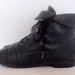 Sz 7.5 Vintage black leather lace up flat Maine Woods granny ankle boots.