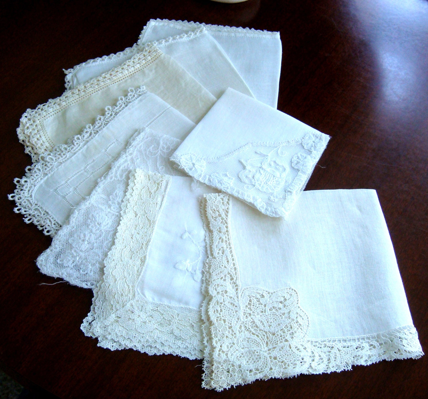 Vintage Lace Handkerchief Set Assortment Of Lace Hankies