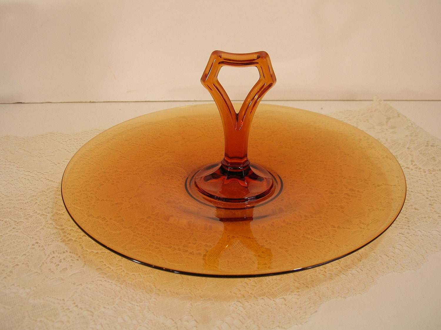 Vintage Amber Depression Glass Serving Dish Haute Juice