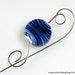 Shawl Pin, Scarf Pin, Brooch - Blue and Black Swirls