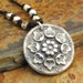 Fine Silver Irish Linen Necklace - Lotus Mandala