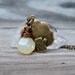 Tree Necklace, Gemstone Necklace, Chalcedony, Vintage Brass, Lime Green