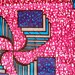Layered squares wax print batik fabric BY THE YARD 100% cotton