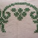 Reserved for Raquel - vintage tablecloth, embroidered tablecloth, large tablecloth, 66 x 51, white/green