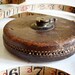 vintage cloth tape measure by Lufkin, 50ft, in leather case with great patina