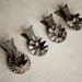 vintage christmas tree candle clips, set of 4 tin clips from the Netherlands, dark silvery patina