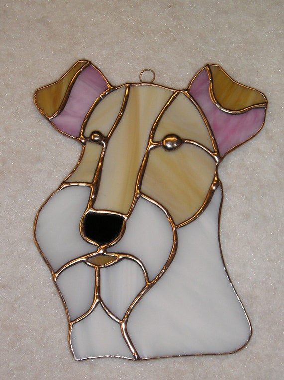 Wire Fox Terrier Stained Glass Suncatcher by robinsglassworld