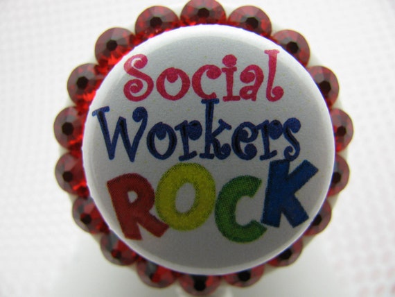 Social Worker Retractable ID Badge Reel ID Badge Holder