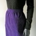 Purple ultrasuede skirt - 70s Halston A-Line - size 8 fashion designer chic - grape purple color