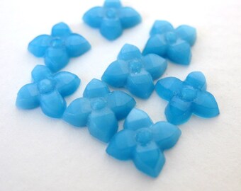 Vintage Glass Flower Cabochon Sky Blue Star 9mm gcb0613 (8)