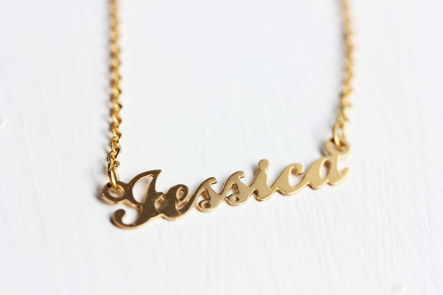 Vintage Name Necklace Jessica by diamentdesigns on Etsy