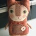 Original art doll folkart kitty with secret message 3 . OOAK by milliaart.