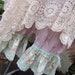 reserved for DAWN-TARA... BLOOMIES... Vintage Kitty .. grungy dyed linen, ooak, vintage , lace, embroidery.. lge