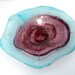 Fused Glass art Bowl , Amorphic pink blue
