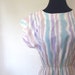 Vintage Cut Out Back 1980s Day Dress Cotton Sundress Small Medium S M Pastel Purple Pink Mint Lolita Chic Eighties