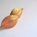 Studs. Leaf earrings. Vintage brass leaf posts with stainless steel posts.