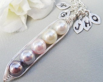 Sweet Peas In A Pod 2, 3,4 Or 5 Pearls Colors Of Purity - Pick And Mix Your Colors