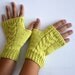 Lime fingerless gloves