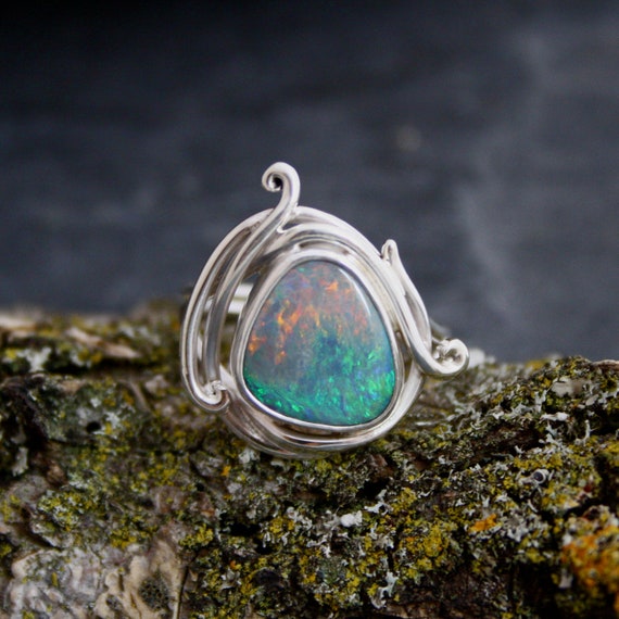 Top Quality Australian Fire Opal Fairy Ring