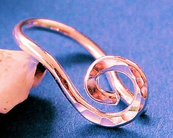 Rose Gold Navel Ring / Belly Ring / Coil Belly Ring / Simple Belly Ring / Rose Pink Gold Fill / Organic Open Spiral BEST SELLER