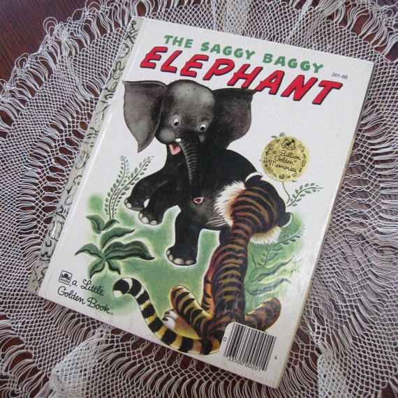 Vintage Childrens Golden Book The Saggy Baggy Elephant 1970s