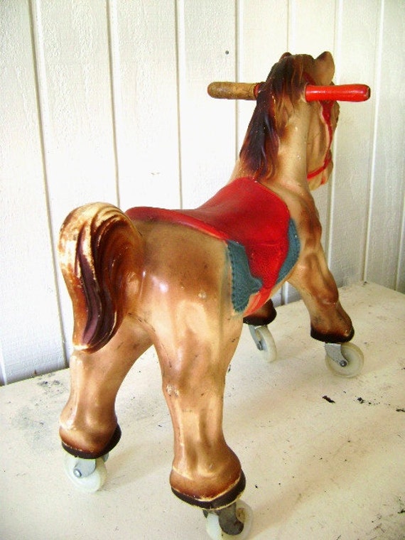 vintage toy riding horse