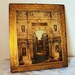 Vintage Tole Gilt Italian Florentine Roman Cathedral picture Wood Wall plaque
