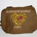 SALE Olive Canvas Military Bag - Key to My Heart - Custom Embroidered Design