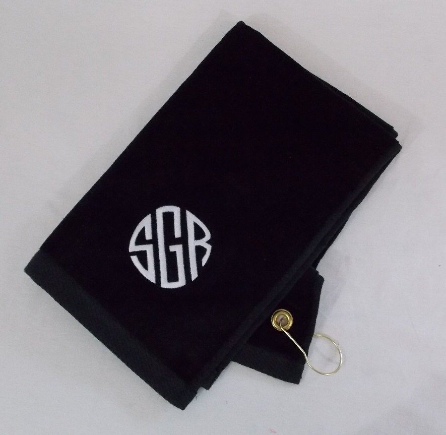 Personalized Golf Towel In Terry Velour Or Bowling Towel Or