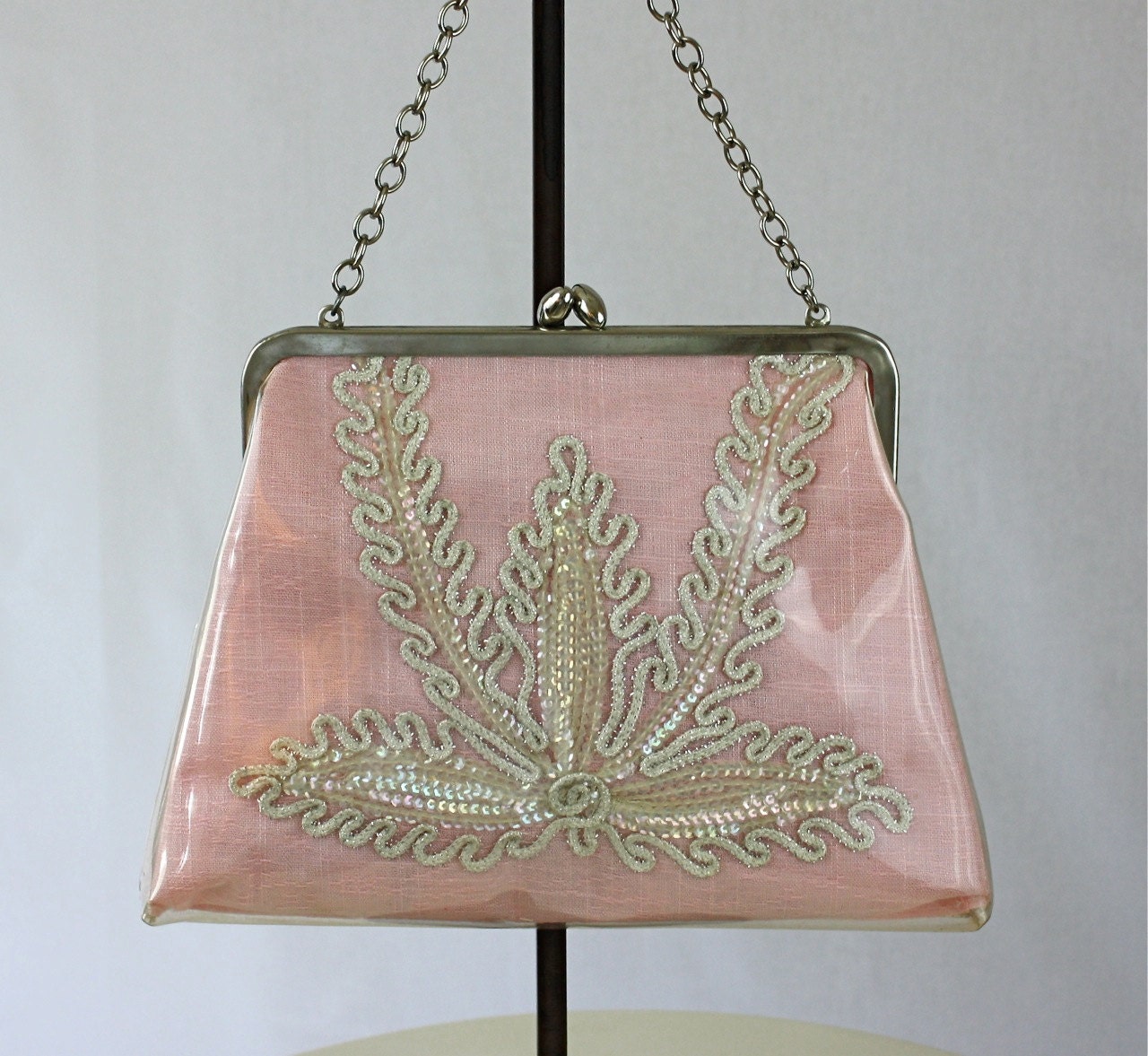 vintage pink handbag