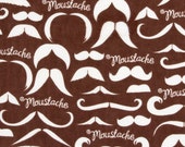 Swaddling Blanket - Mustaches in Brown - X-Large - Ultra SOFT