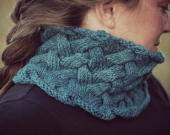 Knitting Pattern - French Creek Cowl - Knit Cowl Pattern - Cable Knit - Knitted - Scarf - Womens
