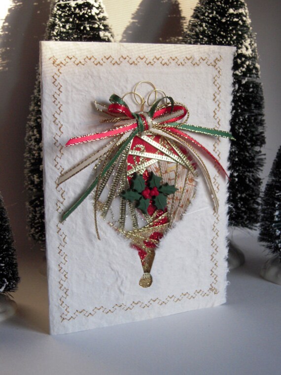 items similar to iris folding christmas ornament card of