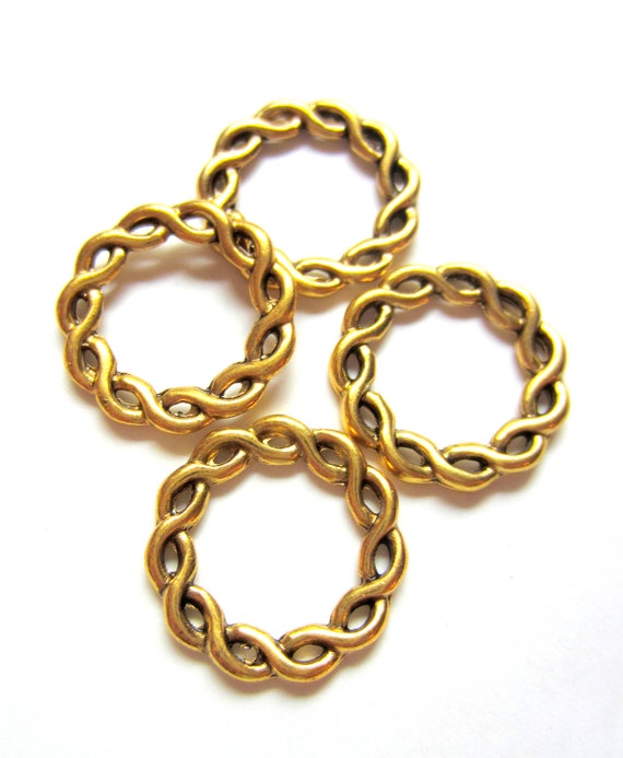 18 Gold connector links jewelry making metal findings 20.5mm
