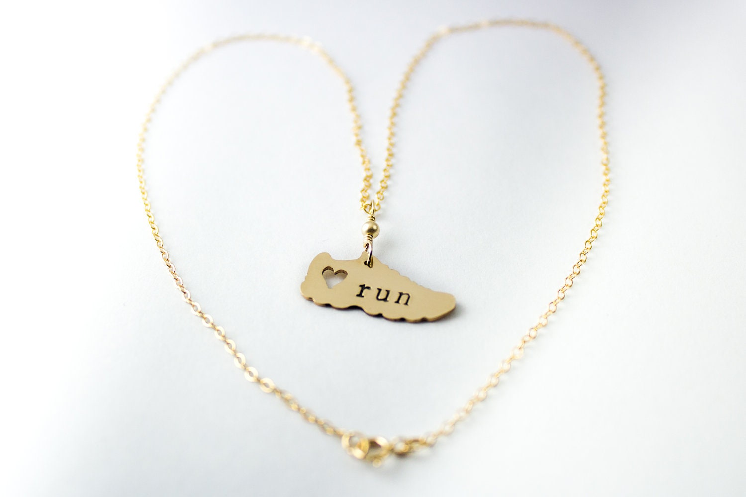 I love running Necklace gold fill. Marathon necklace runners