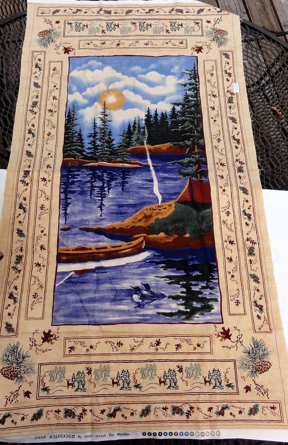 Camp Wilderness Sewing Quilt Pattern and fabric Panel by Holly