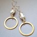 Vintage Crystal and Vermeil Gold ring earrings - bridal earrings