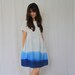 SALE Handmade Blue Dip Dye Linen Dress
