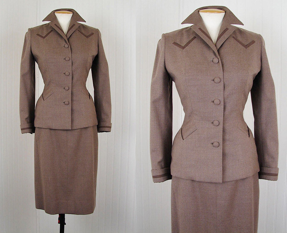 1940s Suit Vintage 40s Suit Beverly Hills Designer Military