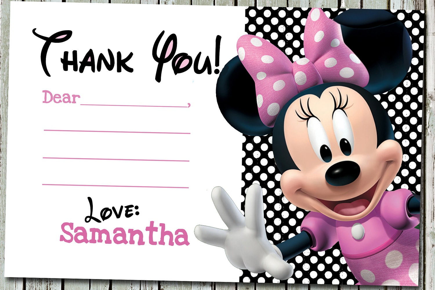 Awesome Minnie Mouse Thank You Card