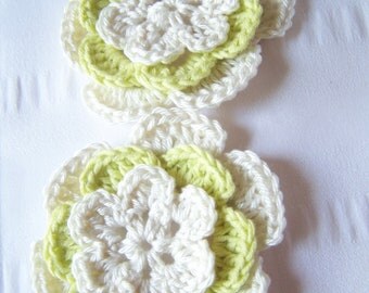 Crocheted flower motif 2.5 inch cotton