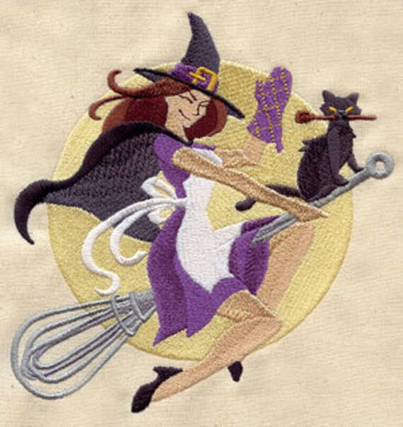 KITCHEN WITCH Machine Embroidery Quilt Blocks AzEB