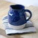 Midnight blue pottery pouring jug - hand thrown stoneware pottery