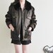 r e s e r v e d trains plains automobiles bomber jacket . authentic crossing guard coat . montgomery county .large.extra large.xl .sale