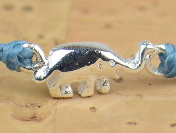 Sterling silver elephant charm bracelet