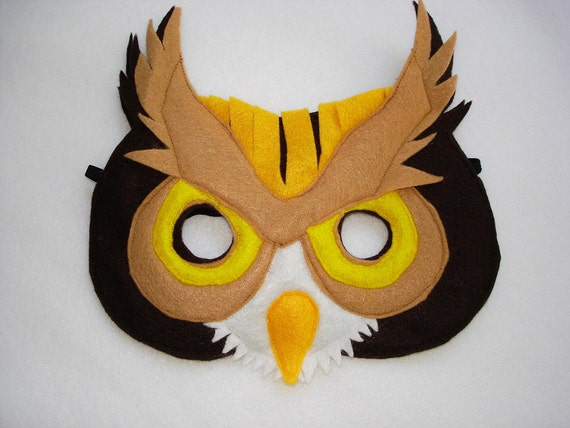 Children's Woodland Animal OWL Felt Mask por magicalattic ...